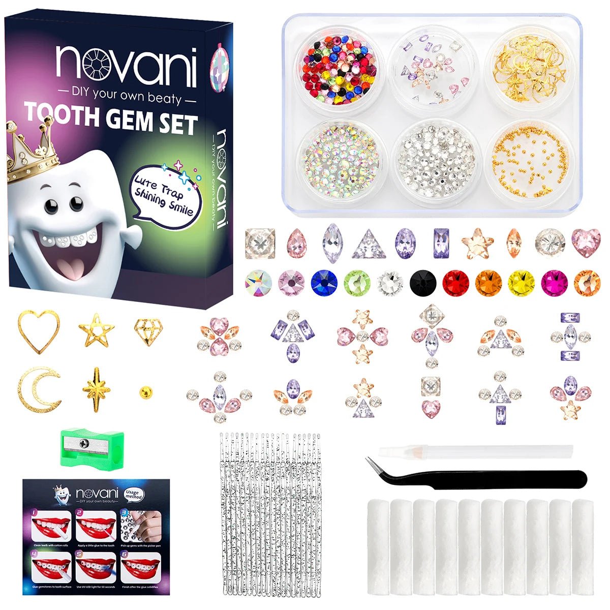 Tooth Gem Kits Professionally Decorate Your Teeth Gold Tooth Gems - QIAO CrystalQIAO CrystalQIAO Crystal