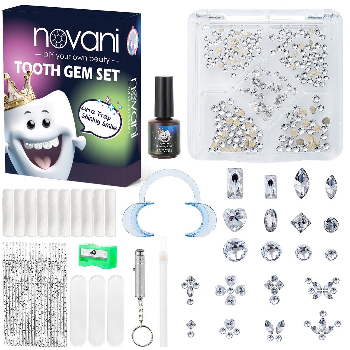 Tooth Gem Kits Professionally Decorate Your Teeth Gold Tooth Gems - QIAO CrystalQIAO CrystalQIAO Crystal