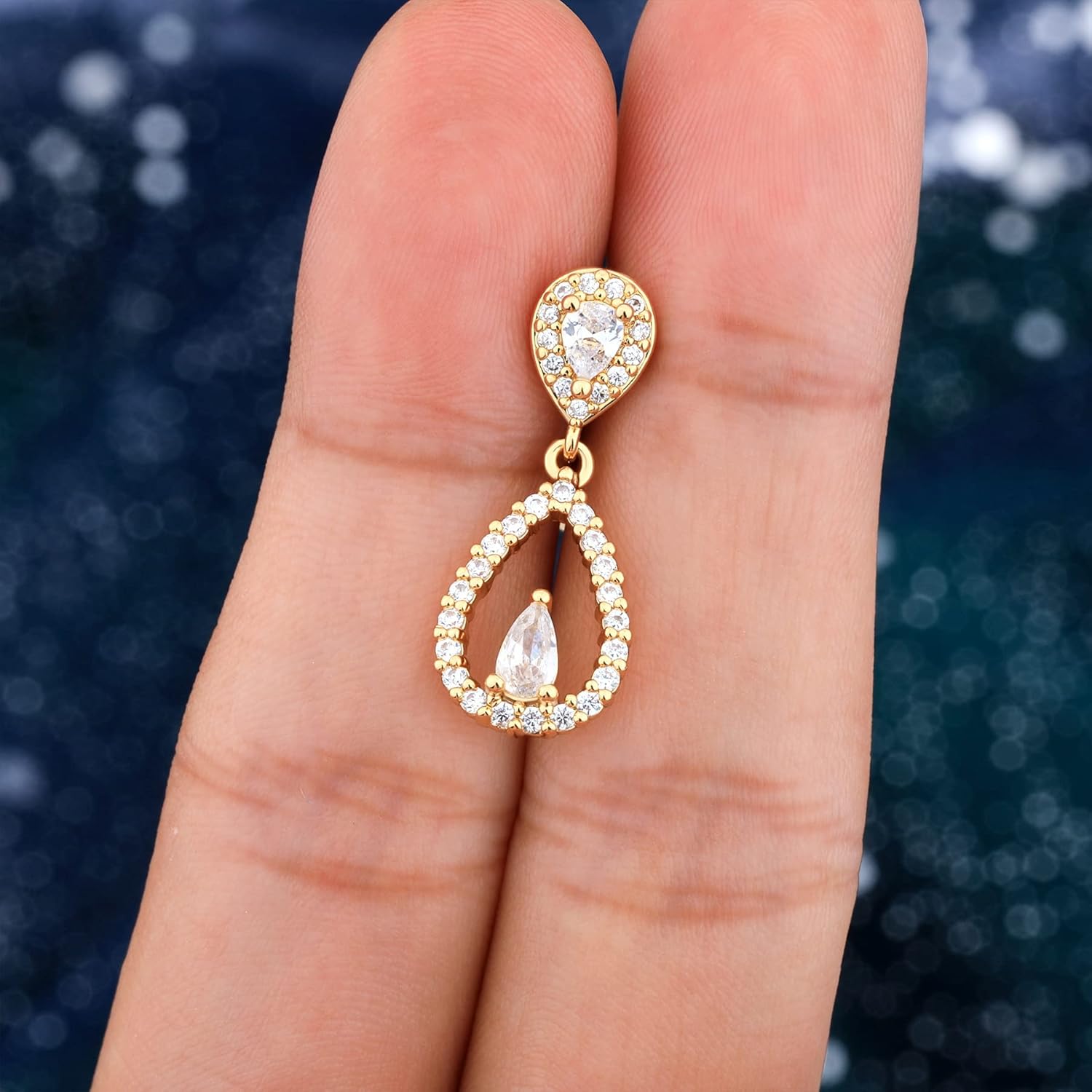 Top Down Belly Button Rings 14g Cute CZ Heart Belly Button Rings for Women Dangle Tear Drop Belly Ring Belly Piercing Jewelry - 我的商店我的商店我的商店