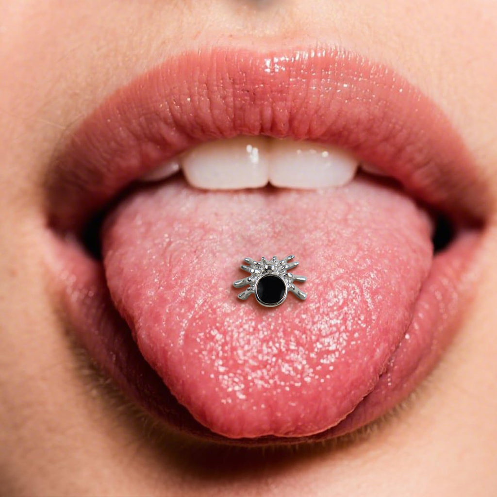 Trendy particular tongue Studs For Women Men Stainless Steel Tongue Lip studs Gothic Piercing Jewelry Straight Barbells Internally Thread Tongue Stud - QIAO Crystal我的商店QIAO Crystal