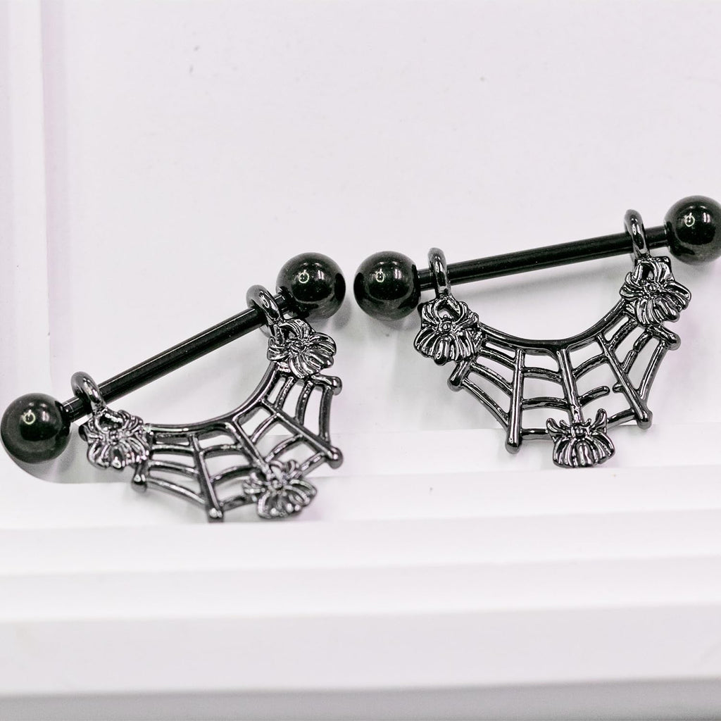 VERAMI 14G 16G Bat Devil Heart Nipple Rings Stainless Steel Heart Nipple Barbell Rings Tongue Rings Body Piercing for Women Men - QIAO CrystalQIAO CrystalQIAO Crystal