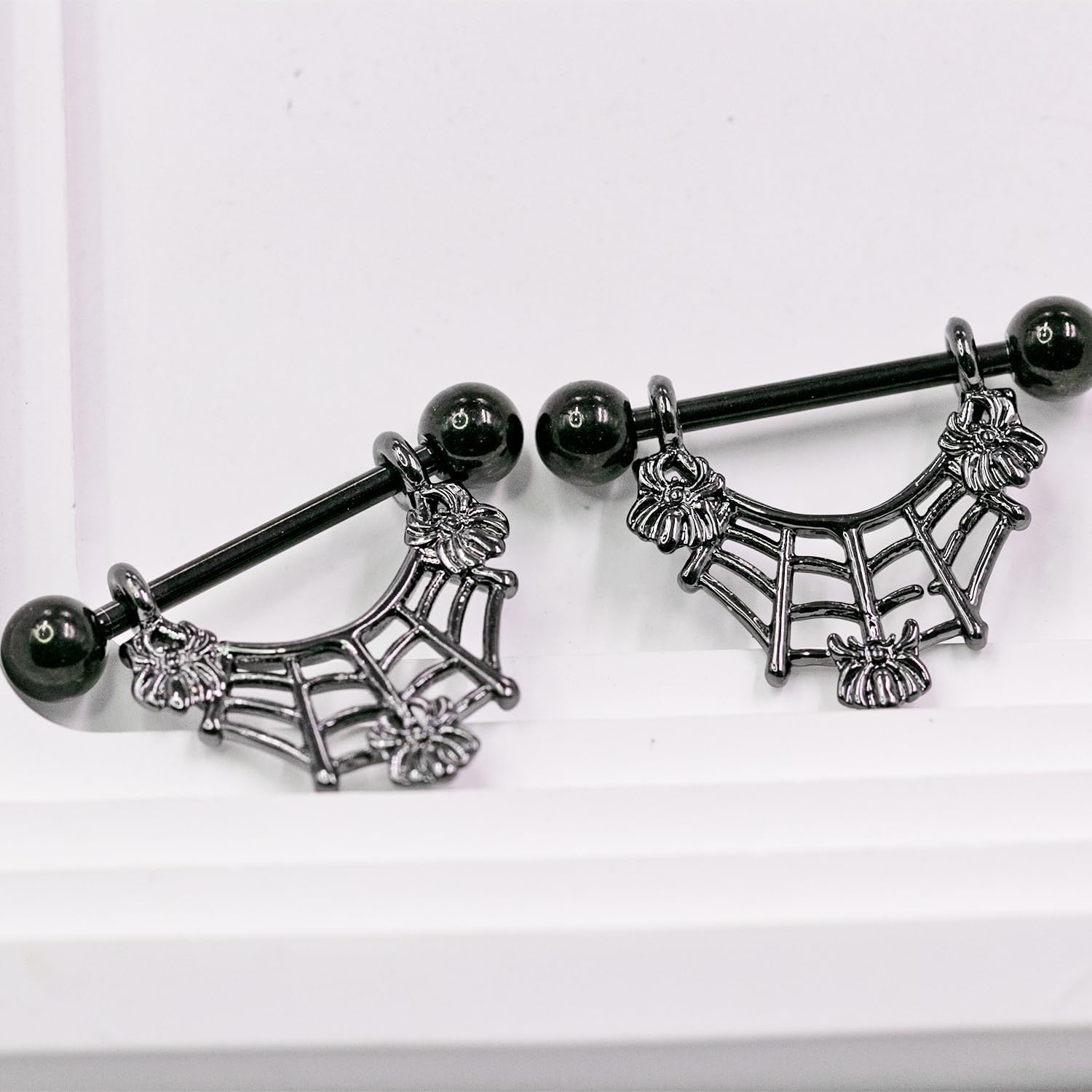 VERAMI 14G 16G Bat Devil Heart Nipple Rings Stainless Steel Heart Nipple Barbell Rings Tongue Rings Body Piercing for Women Men - QIAO CrystalQIAO CrystalQIAO Crystal