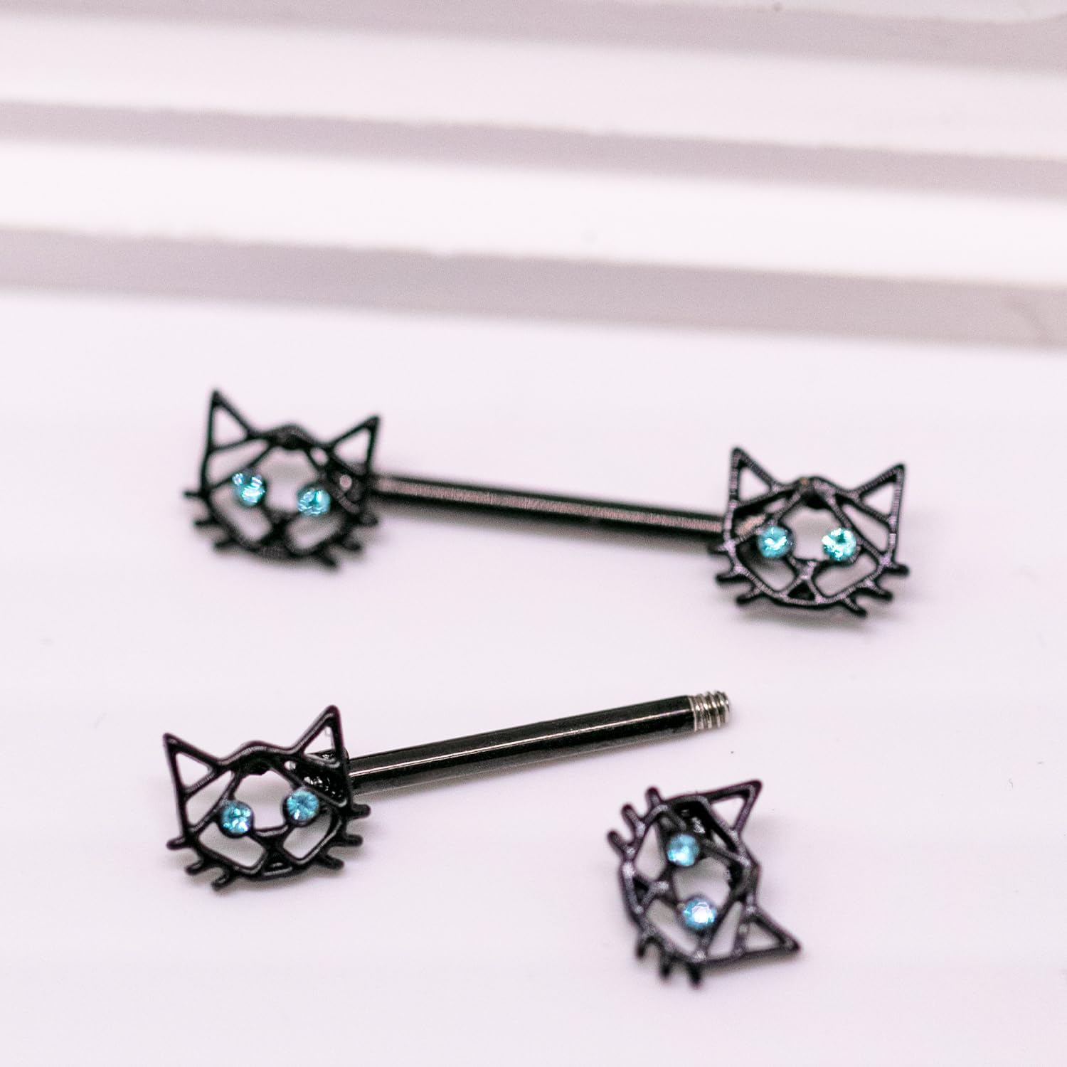 VERAMI 14G 16G Bat Devil Heart Nipple Rings Stainless Steel Heart Nipple Barbell Rings Tongue Rings Body Piercing for Women Men - QIAO CrystalQIAO CrystalQIAO Crystal