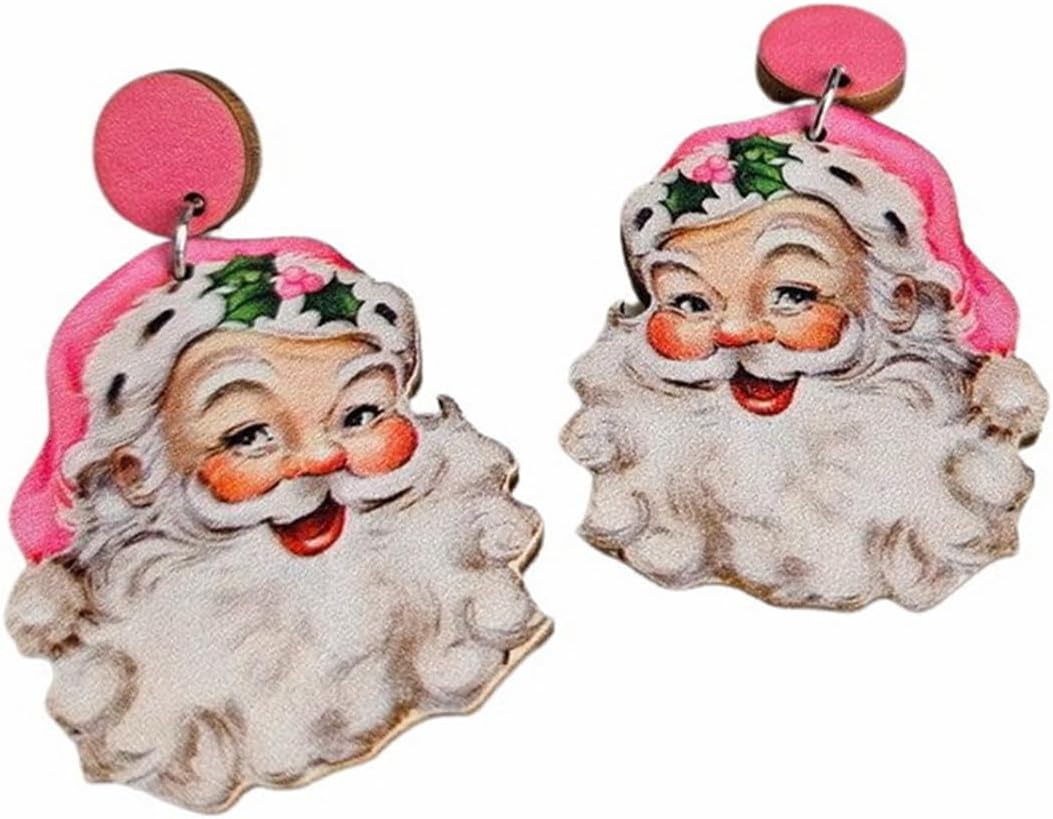 Vintage Christmas Santa Dangle Earrings Funny Cute Gingerbread Man Elf Fawn Charm Earrings Acrylic Resin Fashion Jewelry Holiday Gift Ladies Teens Xmas Party Favors Decor Accessories - 我的商店我的商店我的商店