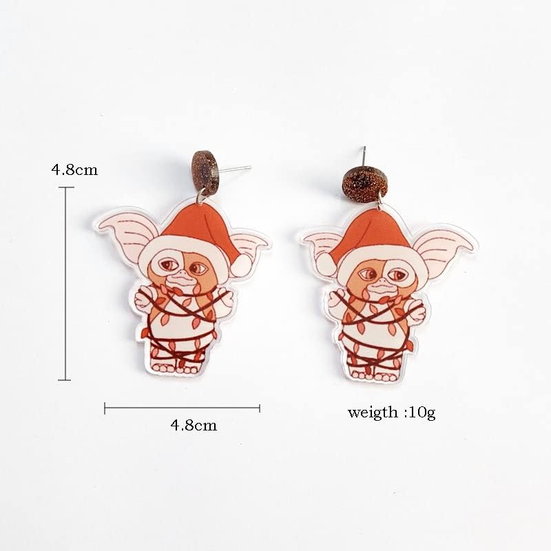 Vintage Christmas Santa Dangle Earrings Funny Cute Gingerbread Man Elf Fawn Charm Earrings Acrylic Resin Fashion Jewelry Holiday Gift Ladies Teens Xmas Party Favors Decor Accessories - 我的商店我的商店我的商店
