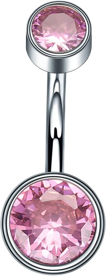 VOJO G23 Titanium Belly Button Rings Cubic Zircon Opal Hypoallergenic Threaded 14G Diamond Navel Body Piercing Jewelry Birthstone for Women - 我的商店我的商店我的商店