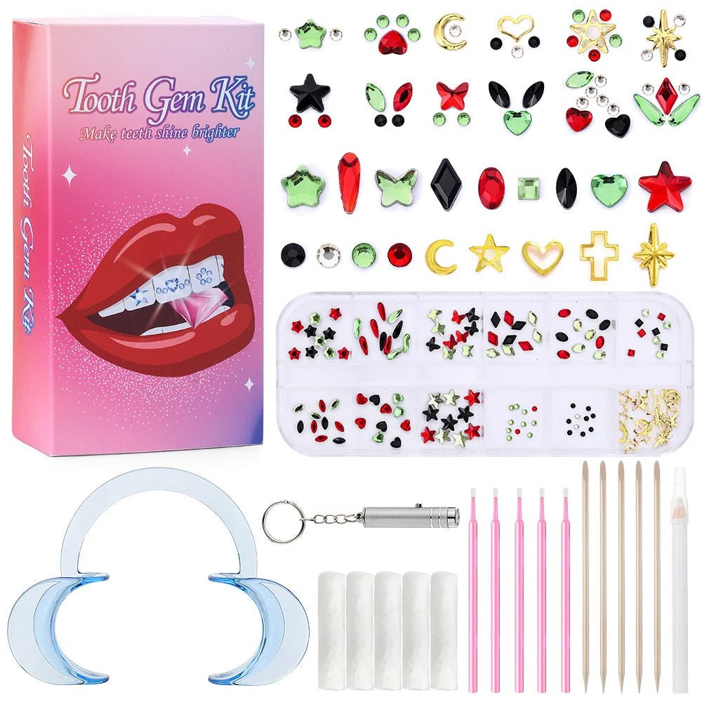 Wholesale New Christmas Day Tooth Art Diamond Jewelry Glass Crystal Tooth Gemstone Set - QIAO CrystalQIAO CrystalQIAO Crystal