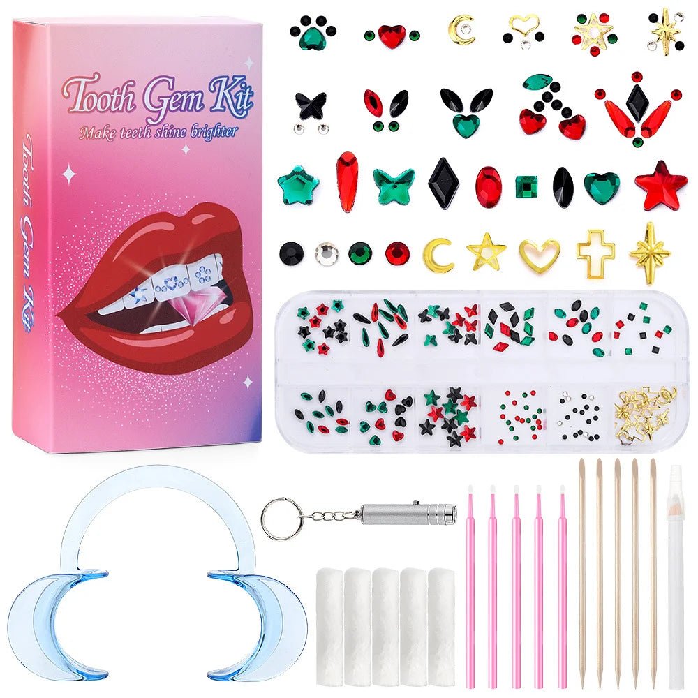 Wholesale New Christmas Day Tooth Art Diamond Jewelry Glass Crystal Tooth Gemstone Set - QIAO CrystalQIAO CrystalQIAO Crystal