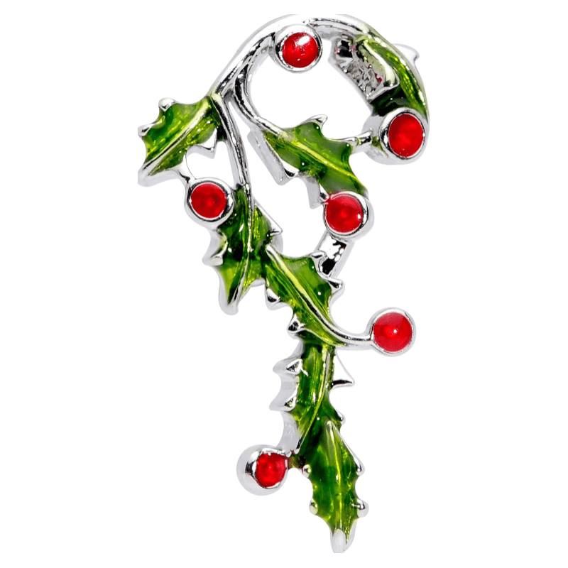 Winter Holiday 16G Womens 316L Stainless Steel Christmas Candy Cane Cartilage Earring Helix Tragus Jewelry 1/4" - 我的商店我的商店我的商店