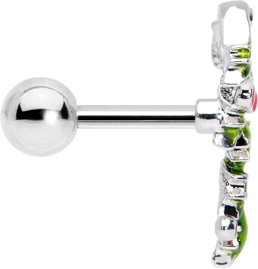 Winter Holiday 16G Womens 316L Stainless Steel Christmas Candy Cane Cartilage Earring Helix Tragus Jewelry 1/4" - 我的商店我的商店我的商店