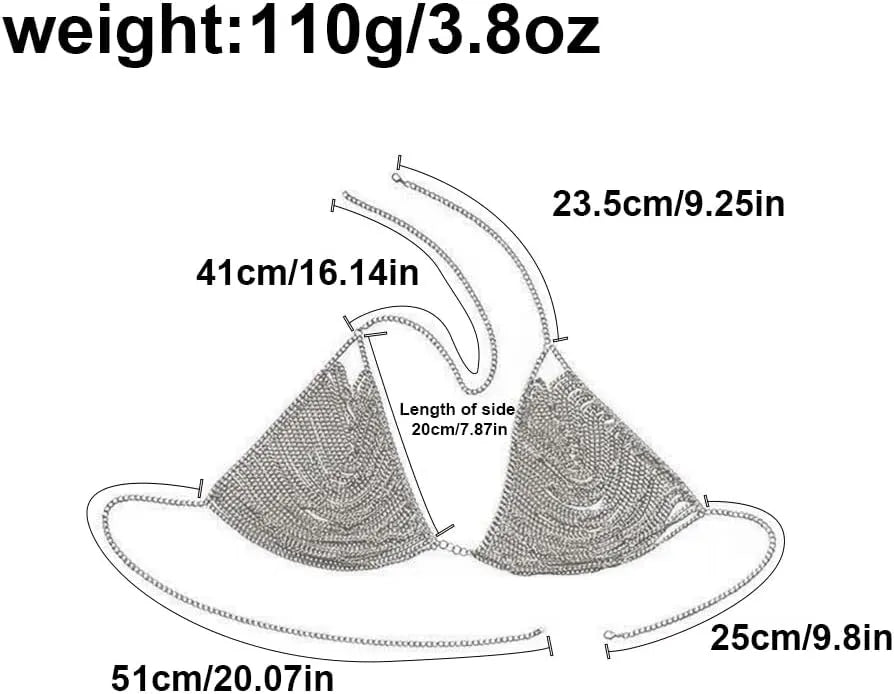 Women's Sexy Body Chain Multi layer Chest Chain Fashion Bra Chain Accessories - QIAO CrystalQIAO CrystalQIAO Crystal