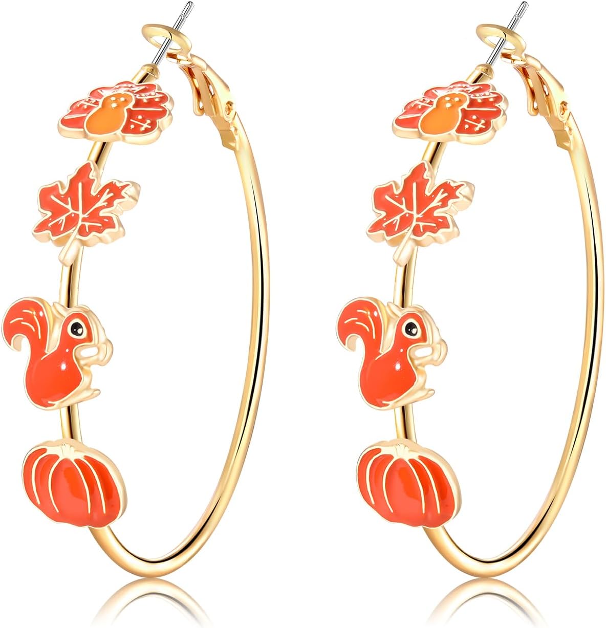 YAHPERN Halloween Thanksgiving Fall Christmas Earrings for Women Festive Holiday Hoop Earrings Costume Party Outfits Holiday Jewelry Gifts - 我的商店我的商店我的商店
