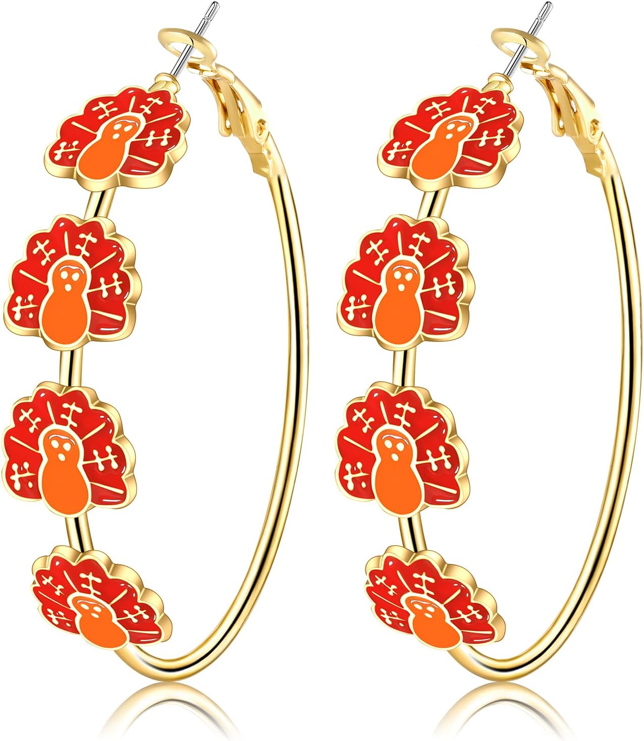 YAHPERN Halloween Thanksgiving Fall Christmas Earrings for Women Festive Holiday Hoop Earrings Costume Party Outfits Holiday Jewelry Gifts - 我的商店我的商店我的商店