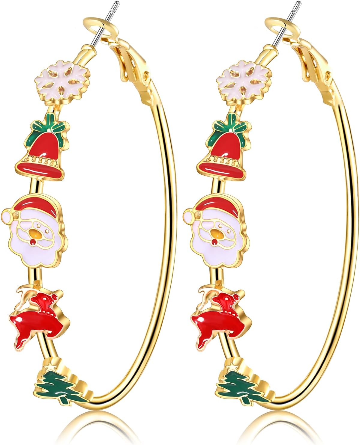 YAHPERN Halloween Thanksgiving Fall Christmas Earrings for Women Festive Holiday Hoop Earrings Costume Party Outfits Holiday Jewelry Gifts - 我的商店我的商店我的商店