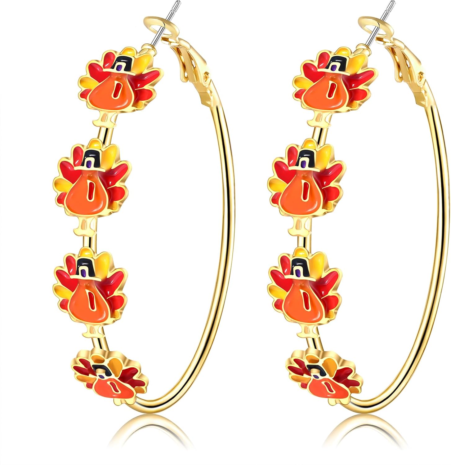 YAHPERN Halloween Thanksgiving Fall Christmas Earrings for Women Festive Holiday Hoop Earrings Costume Party Outfits Holiday Jewelry Gifts - 我的商店我的商店我的商店