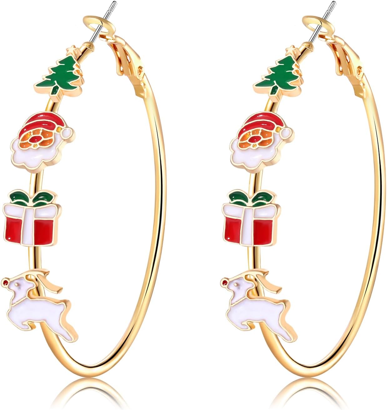 YAHPERN Halloween Thanksgiving Fall Christmas Earrings for Women Festive Holiday Hoop Earrings Costume Party Outfits Holiday Jewelry Gifts - 我的商店我的商店我的商店