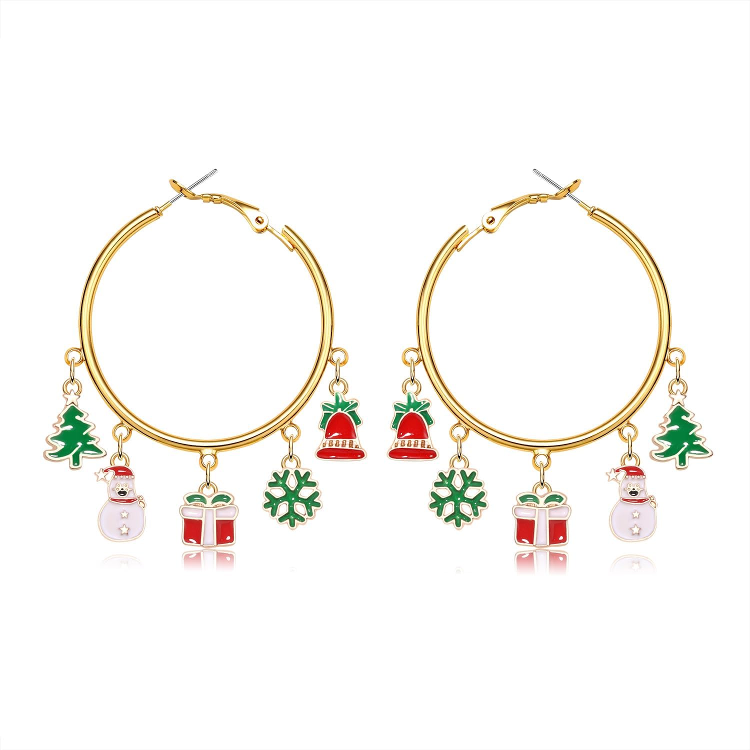 YAHPERN Halloween Thanksgiving Fall Christmas Earrings for Women Festive Holiday Hoop Earrings Costume Party Outfits Holiday Jewelry Gifts - 我的商店我的商店我的商店