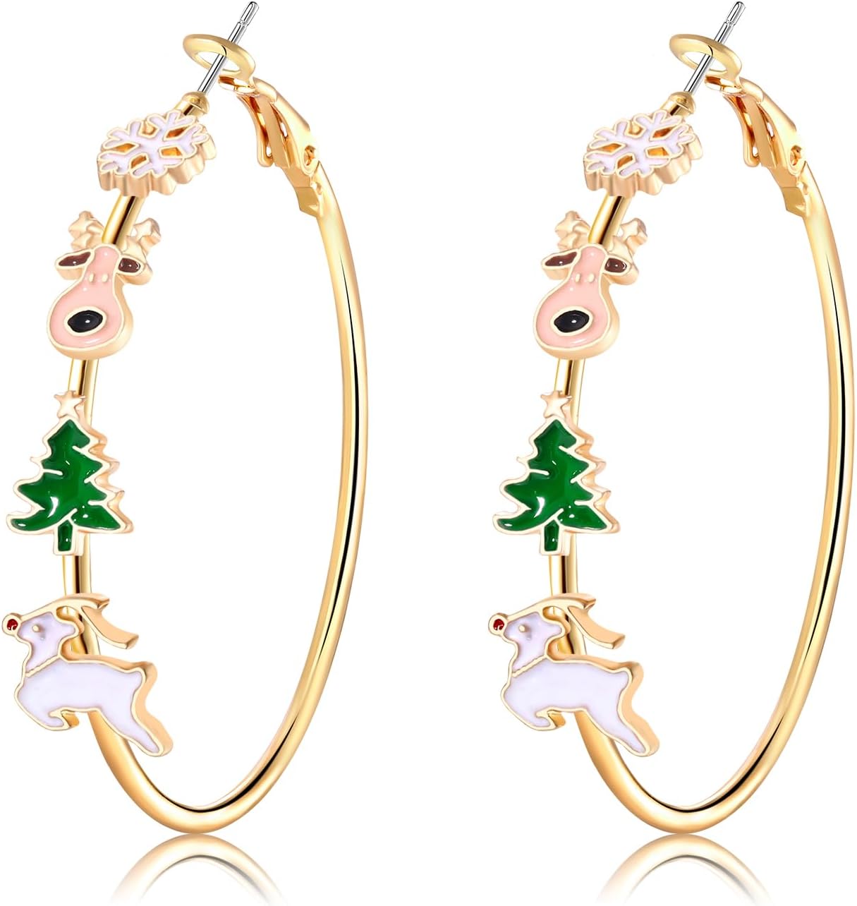 YAHPERN Halloween Thanksgiving Fall Christmas Earrings for Women Festive Holiday Hoop Earrings Costume Party Outfits Holiday Jewelry Gifts - 我的商店我的商店我的商店